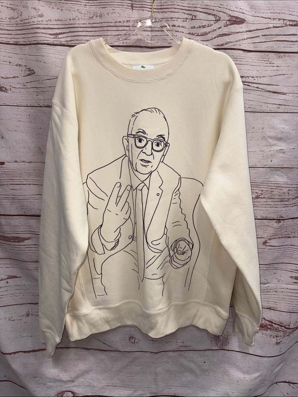 Independent Trading Company Cream Graphic Crewneck Sweatshirt Size Medium